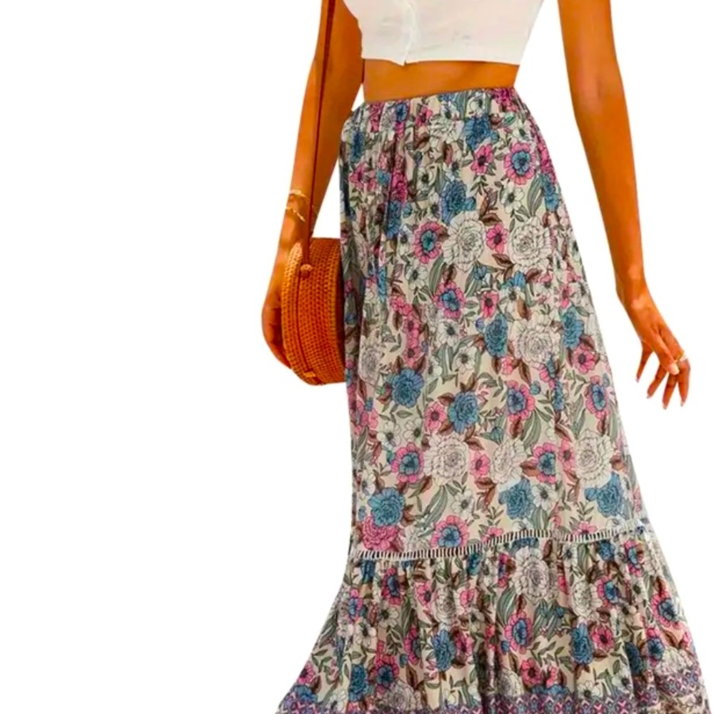 Floral Maxi Skirt - Multicolor